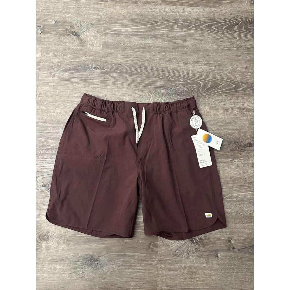 Vuori Banks Shorts Mens 2XL XXL Burgundy Linerless Training Performance Blend
